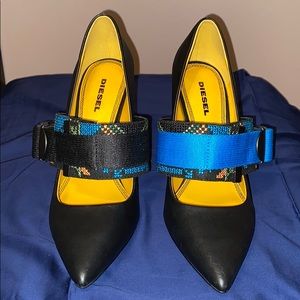 Diesel Buckle Strap Leather Pump